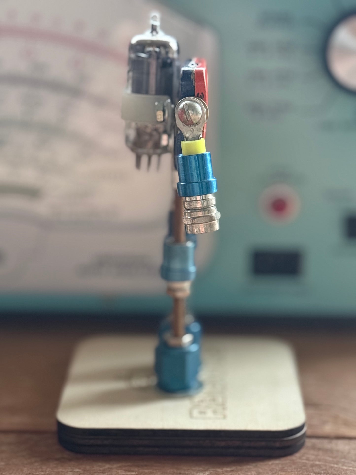 Handmade Vintage Robot Sculpture: ACME Fuse Tin Assemblage Art - R3BOTS