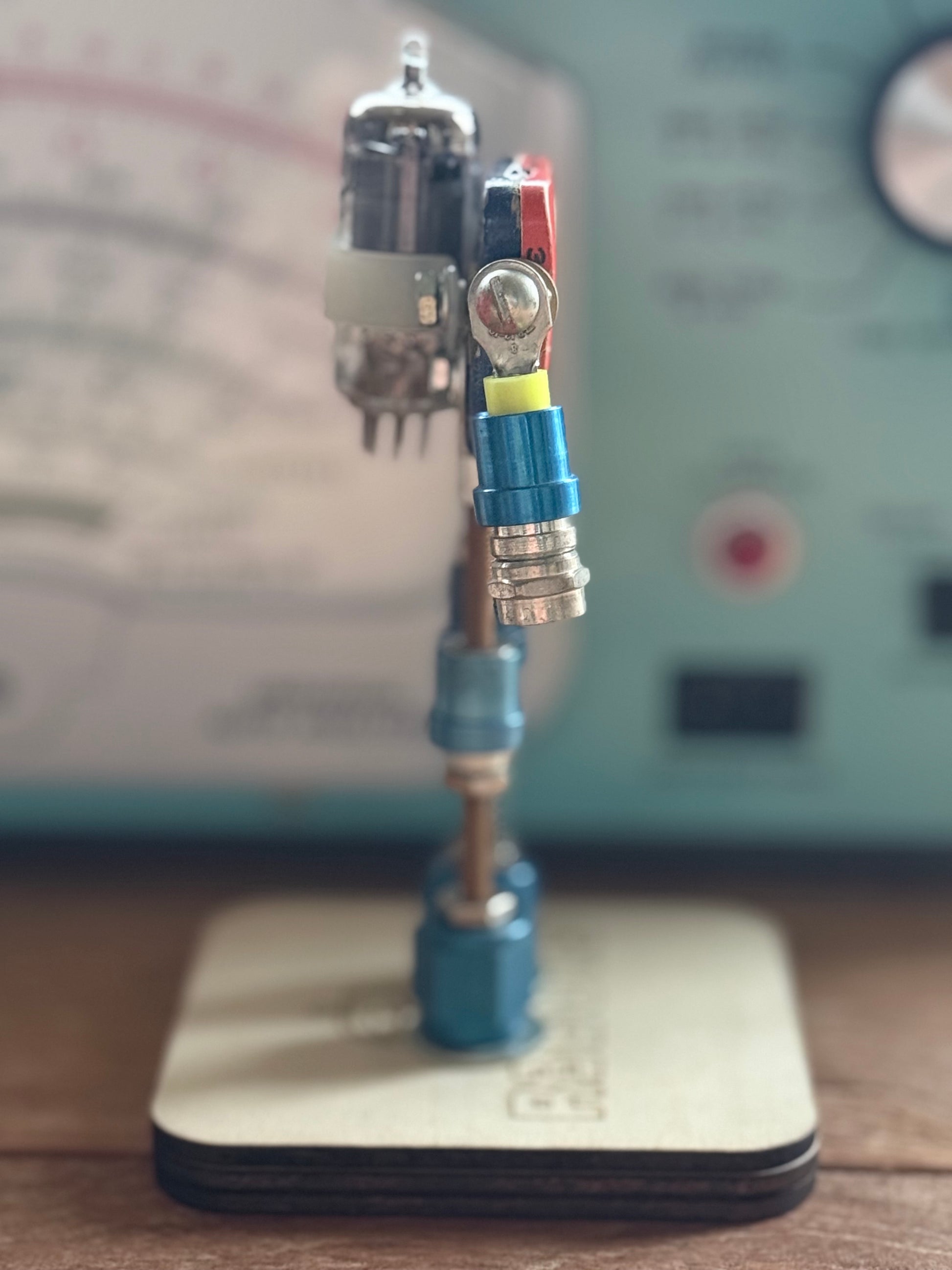 Handmade Vintage Robot Sculpture: ACME Fuse Tin Assemblage Art - R3BOTS