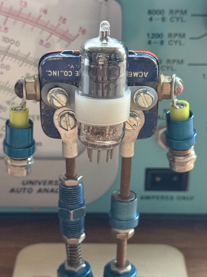 Handmade Vintage Robot Sculpture: ACME Fuse Tin Assemblage Art - R3BOTS