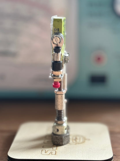 Miniature Metal Robot Sculpture | Upcycled Industrial Art, 4" Desk Decor - R3BOTS