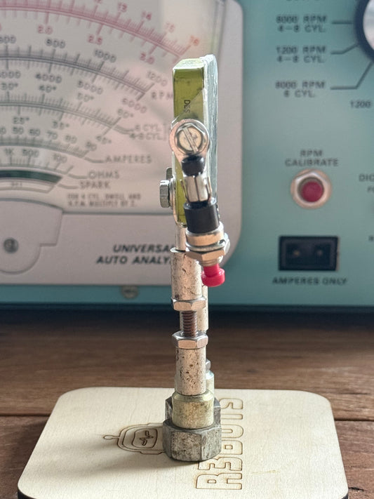 Miniature Metal Robot Sculpture | Upcycled Industrial Art, 4" Desk Decor - R3BOTS