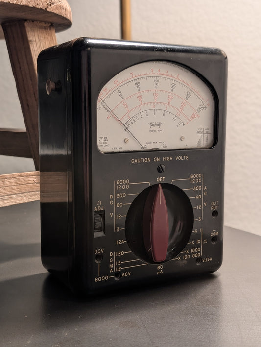 Vintage Triplett Model 630 Multimeter - Mid-Century Industrial Decor - Mad Scientist / Robot Lab Prop